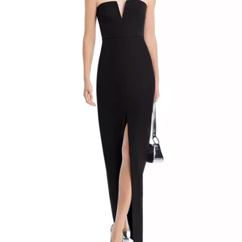 BCBG black crepe gown size 8 worn once